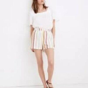 Madewell x Laude the Label Everyday Shorts in Painter Stripe 100% Linen M